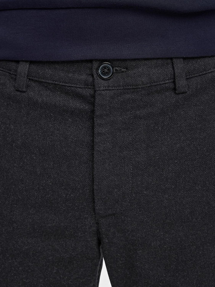 SELECTED HOMME Male Chino 175 Slim Fit Brushed 30W / 34L Black/Detail:structure, 30W / 34L Black/Det