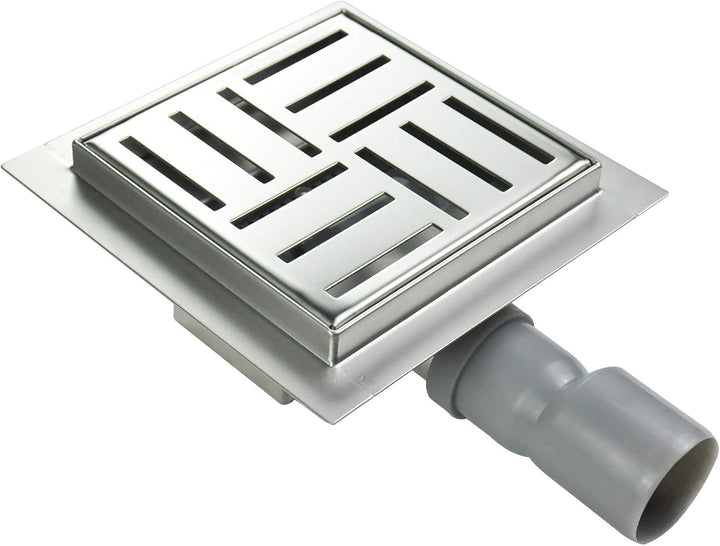 Duschrinne 25x25 cm Quadratisch Bodenablauf Randablauf aus Edelstahl sehr flach – in 4 Grössen Q3, 2