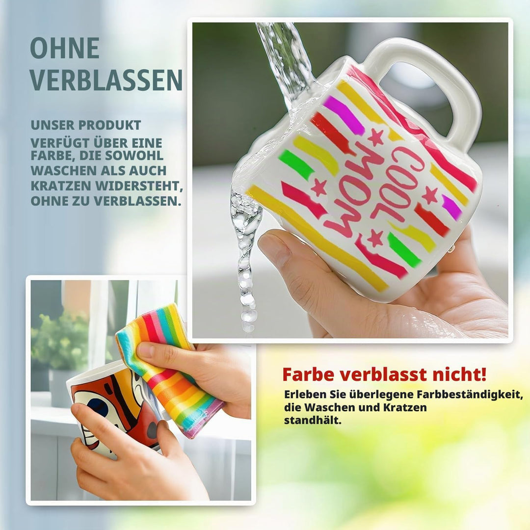 Roaxkois Keramik Bemalen Set - Kreatives Keramik Bastelset mit Farben, Pinseln und Anleitungen, Perf