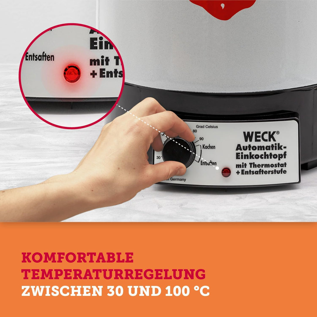 WECK Einkochautomat WAT 14 (Einkochtopf emailliert, mit Thermostat, ohne Uhr, 29 Liter), WAT 14