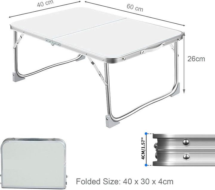 Aluminium Betttisch Frühstückstablett Essenstablett für Bett, Klapptisch platzsparend mit Portective