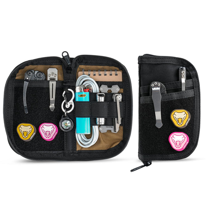 VIPERADE VE22 EDC Pouch Klein EDC Werkzeugtasche mit 4 Taschen und 5 elastischen Fächern Klein EDC O