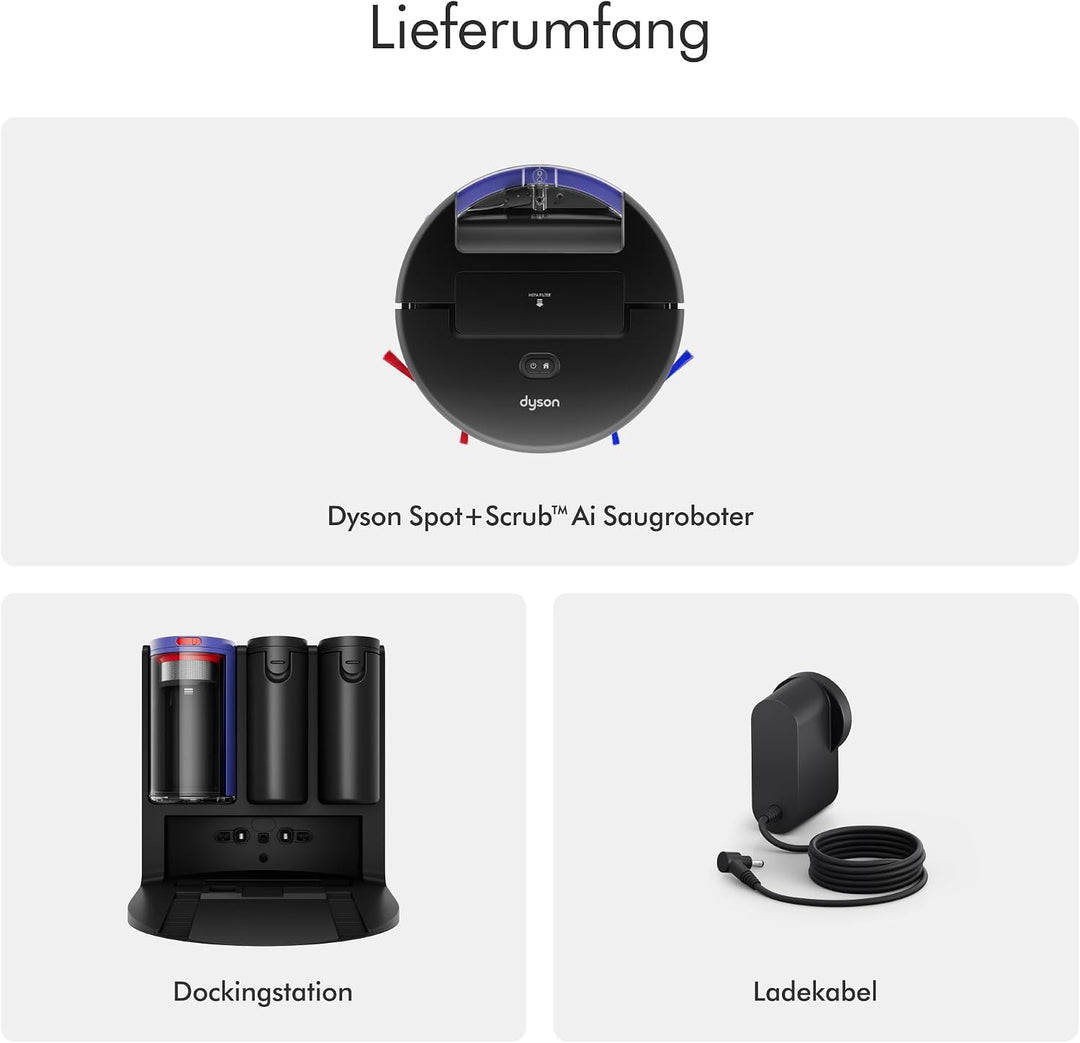 Dyson Spot+Scrub™ AI Nass- und Trocken-Roboterstaubsauger – Selbstentleerung, Selbstreinigende Nassw