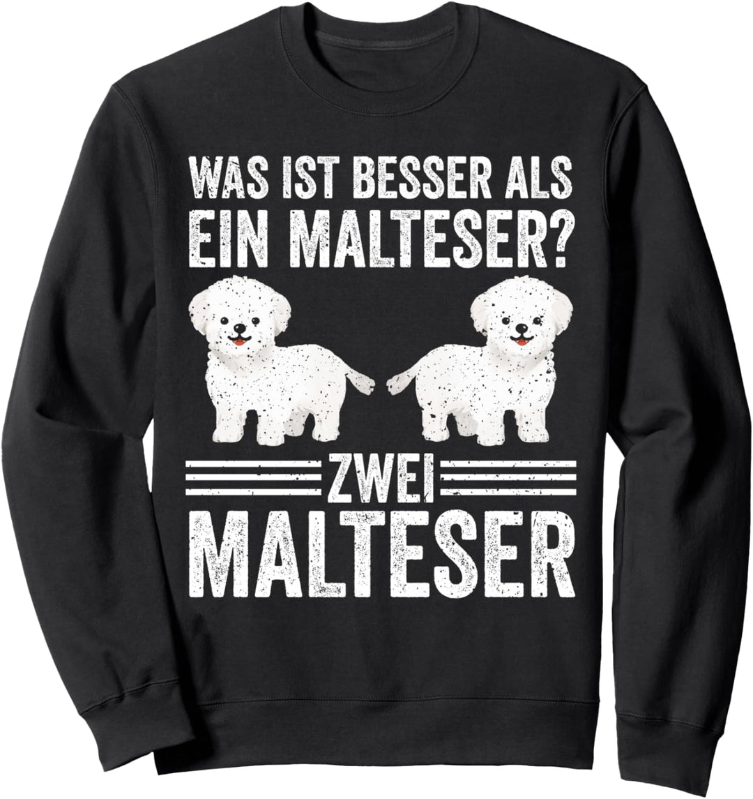 Zwei Malteser Hund Malteser Sweatshirt