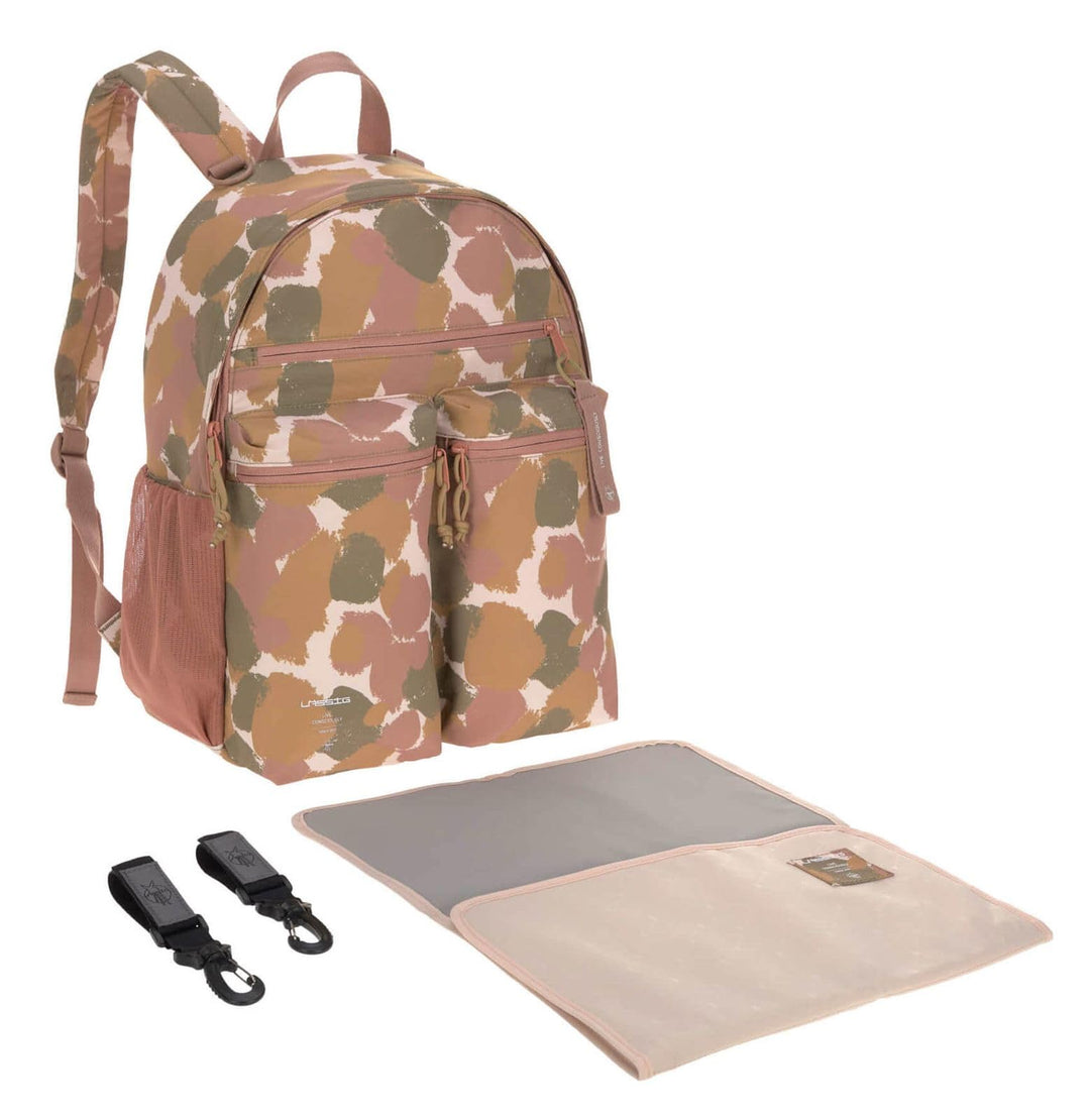 LÄSSIG Baby Wickelrucksack mit Wickelunterlage, Kinderwagenbefestigung/Casual Urban Backpack Tinted