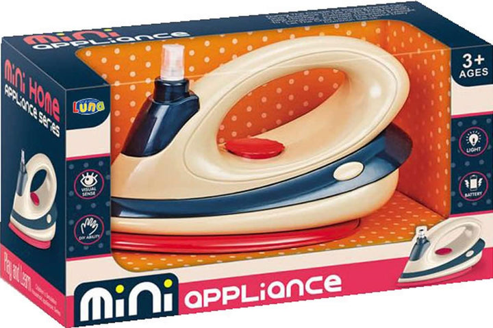 Luna Bügeleisen Kinder Haushaltsgerät mit Wasser Sprühfunktion und Sound +3J