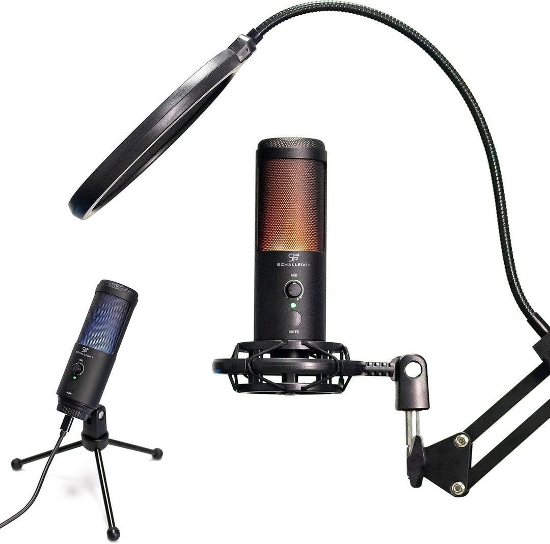 Mikrofon Vibe7-RGB (7-teilig), RGB-Beleuchtung, USB-C Plug &amp; Play, AUX, Touch-Bedienung, Kondensator