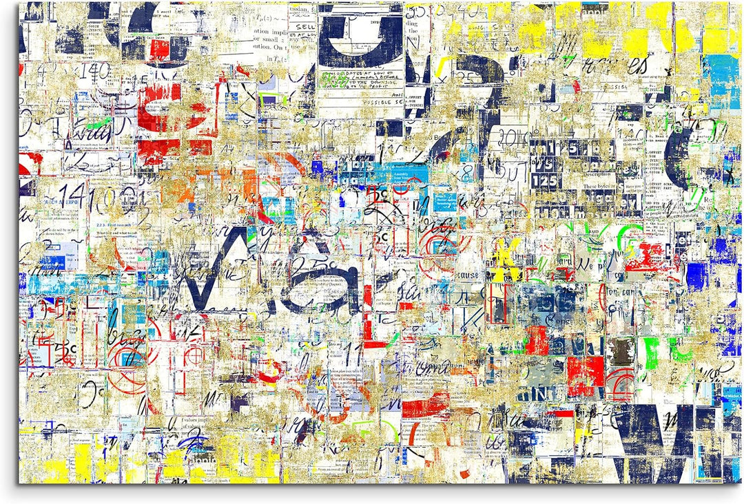 Paul Sinus Art Kunstfoto auf Leinwand 60x40cm Gemälde – Graffiti an Einer Strassenmauer auf Leinwand