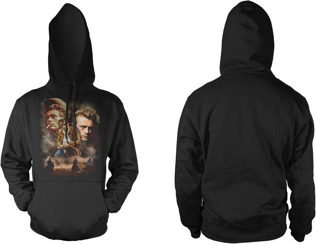 Uglyshirt89 James Dean Männer und Herren Kapuzenpullover | Vintage Rockabilly Retro Kult L Schwarz D