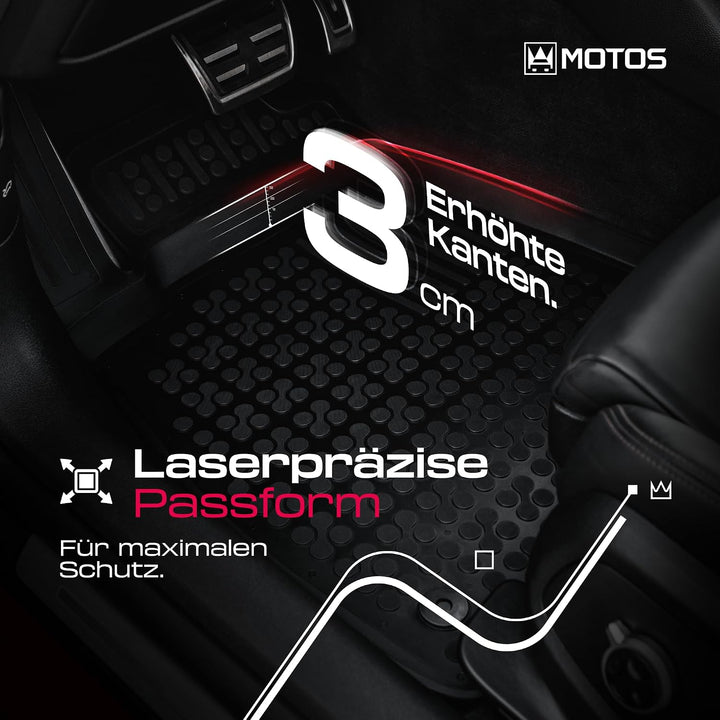 M MOTOS Gummimatten Auto Fussmatte passt für Jeep Cherokee III (KJ) 2001-2006 Verbessern Sie Ihren R