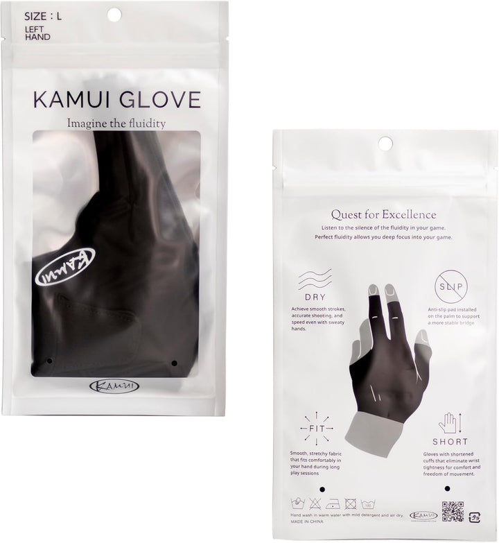 KAMUI 2017 Billardhandschuh – QuickDry – für rechte Hand – Schwarz, M
