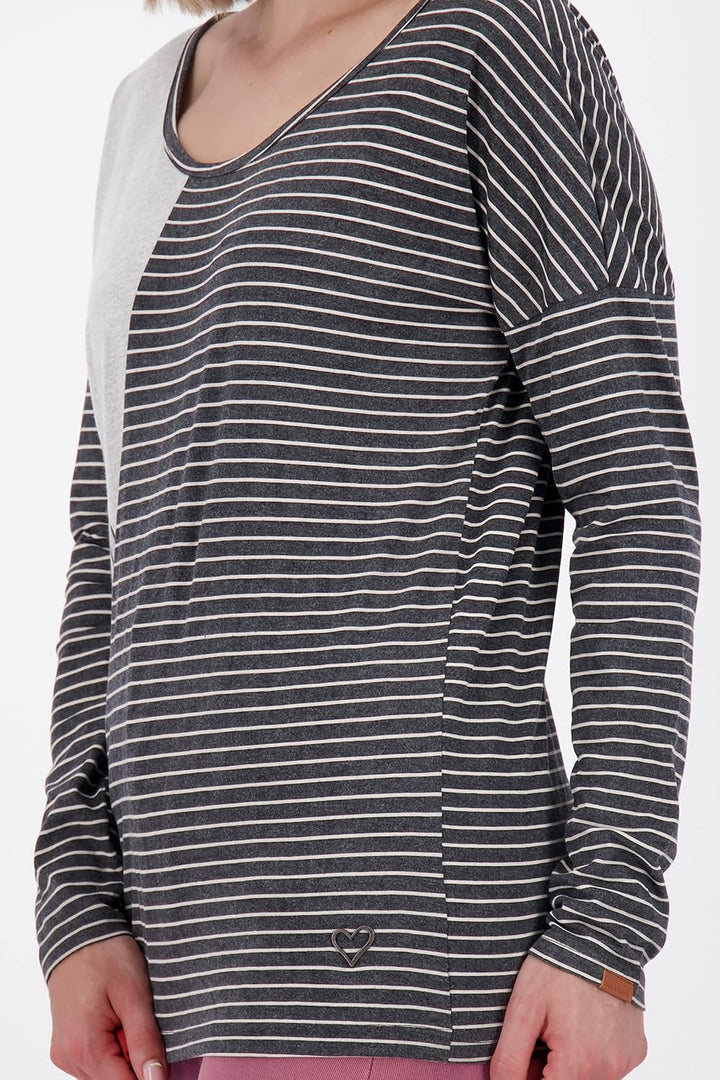 ALIFE and Kickin IlanaAK Z Longsleeve Damen Langarmshirt, Shirt XL Moonless Melange, XL Moonless Mel