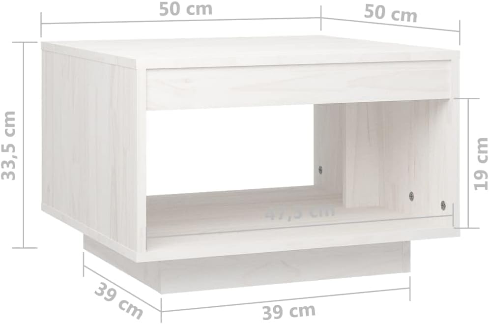 50x50x33,5 cm Beistelltisch Holz Wohnzimmer Tisch für Couch Quadratischer Wohnzimmertisch Modern Kle