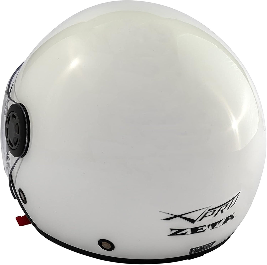 Jethelm Roller Motorrad Helm Zugelassen ECE2205 Lange Klares Visier Sonnenblende 59-60 cm ( L) Weiss