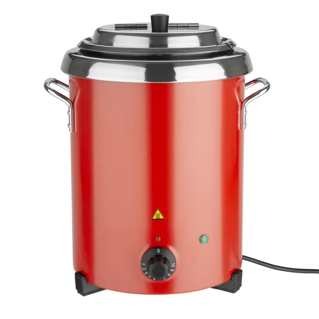 Buffalo GH227 Roter Suppenkessel mit Griffen, 5,7 l, 348 x 255 mm, Edelstahl,