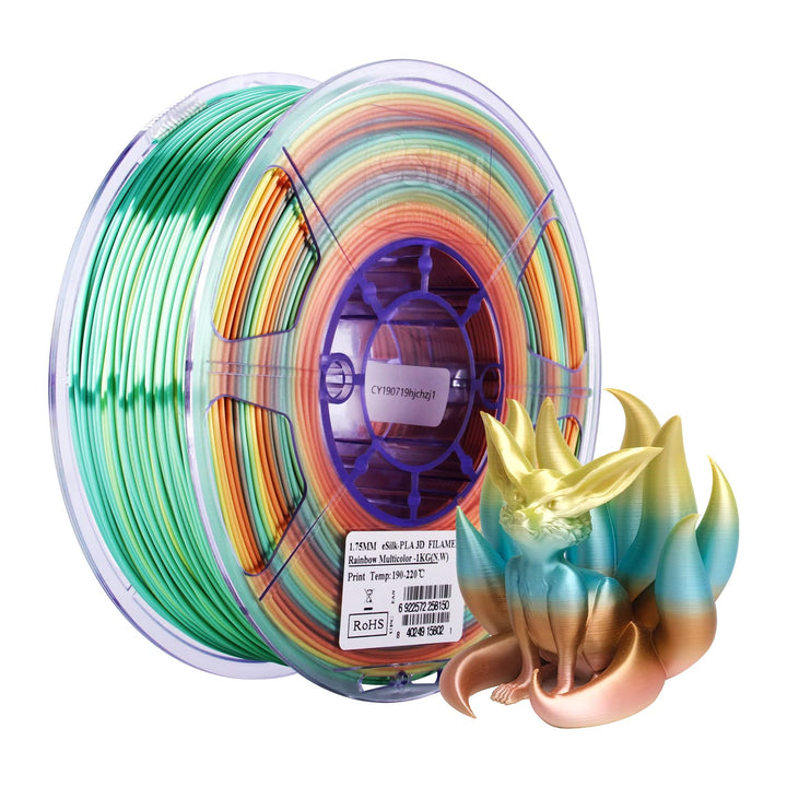 eSUN PLA Metall Regenbogen Seide Filament 1,75 mm, seidig, mehrfarbig, 3D-Drucker PLA-Filament, 1 kg