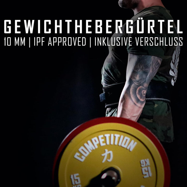 Strength Shop 10mm Lever Belt Gewichthebergürtel + Hebelschnalle, IPF-Zertifiziert für Wettkampf &amp; C