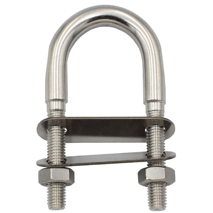 U-Bolzen mit 2 Platten und 2 Muttern DIN934 M12 X 65 mm - (2 Stück) - Edelstahl A4 - Bügelbolzen, Ge