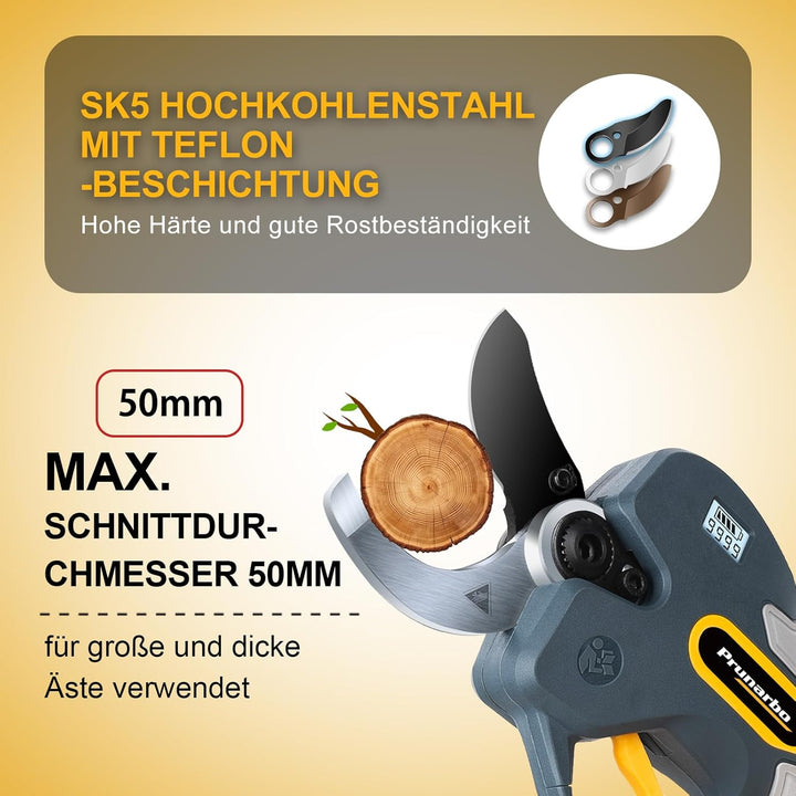 SK5 High Carbon Steel Ersatzklinge für elektrischen Baumschneider, Kompatibel mit Prunarbo Electric