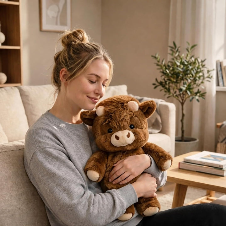 Running Cow Plush 45cm, Kuh Kuscheltier, Laufendes Kalb Plüschtier, Wildschwein Stofftier, Cartoon S