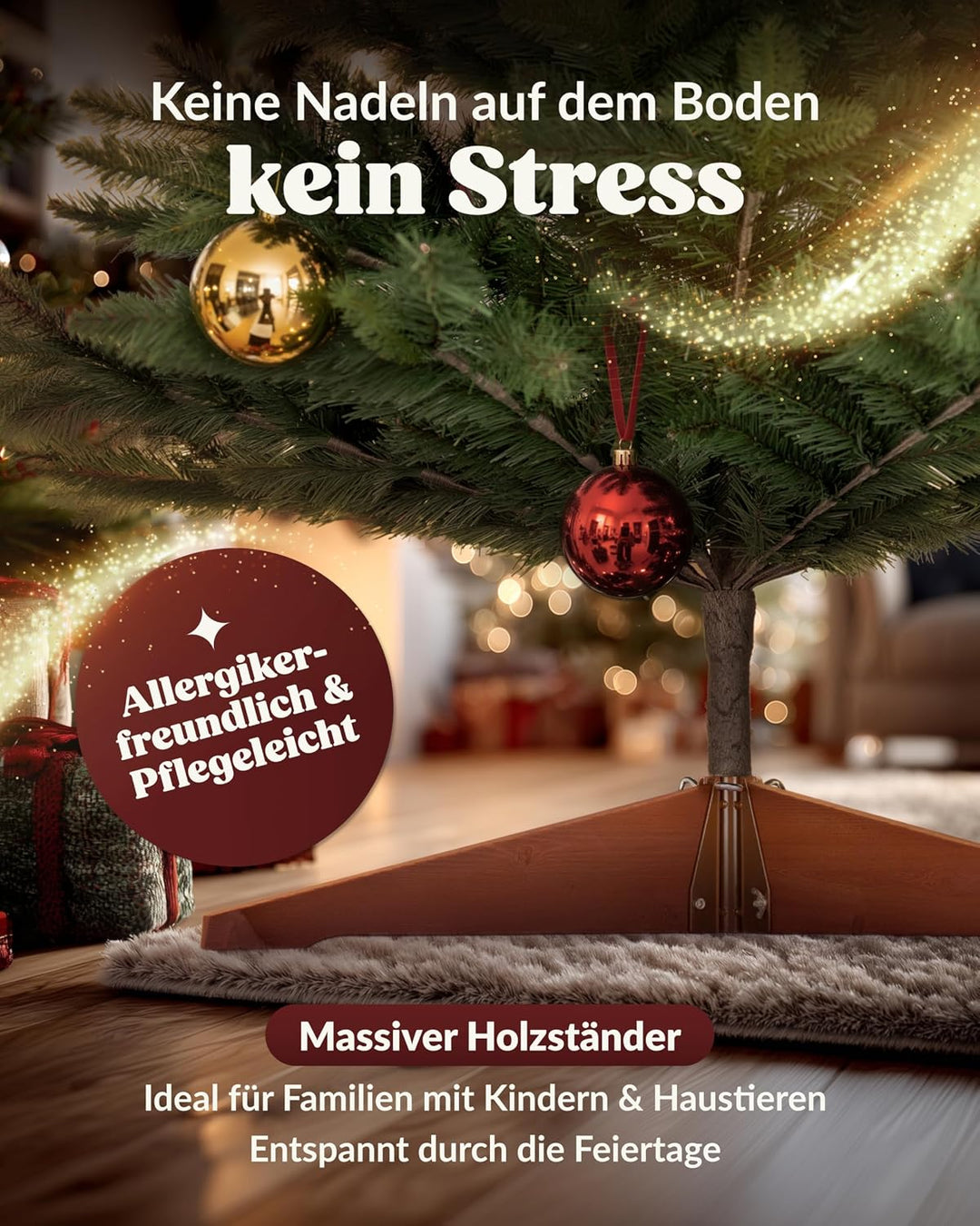 Amari ® Naturgetreuer Künstlicher Weihnachtsbaum 180cm - Tannenbaum Künstlich Christbaum Christmas T