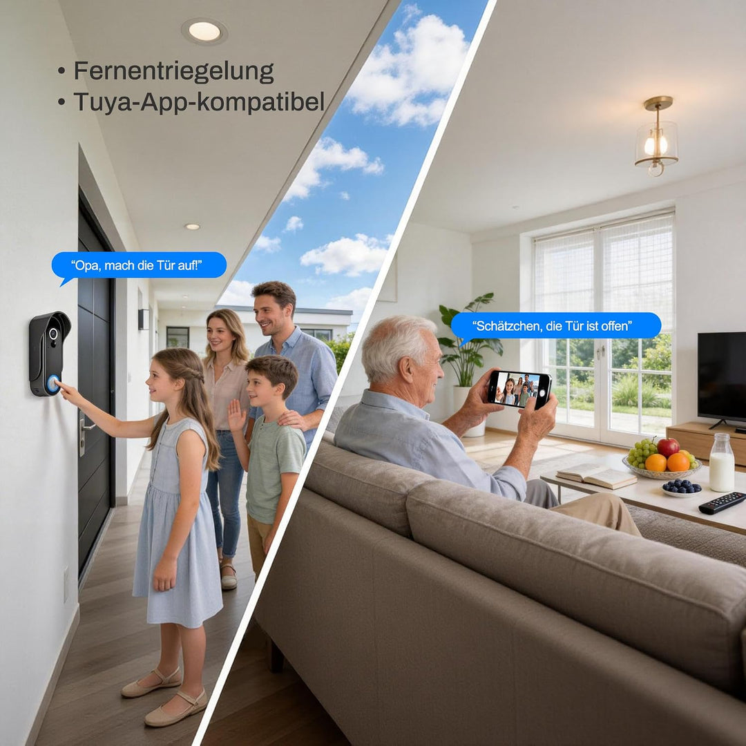 7 Zoll WLAN Kabellose Video Türsprechanlage mit Kamera,Vollständiger Touchscreen,1080p HD,Bewegungss