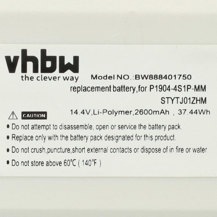 vhbw Akku kompatibel mit Xiaomi Roborock S5 S51 S512-00, S5 S50 S502-00, S5, S5 Max Saugroboter (260