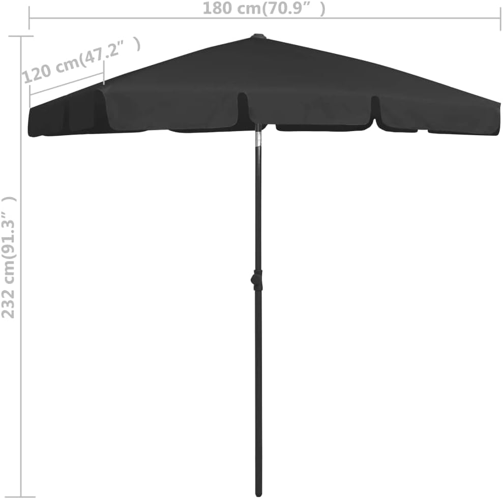vidaXL Strandschirm Kippbar Sonnenschirm Balkonschirm Gartenschirm Ampelschirm Marktschirm Schirm Te