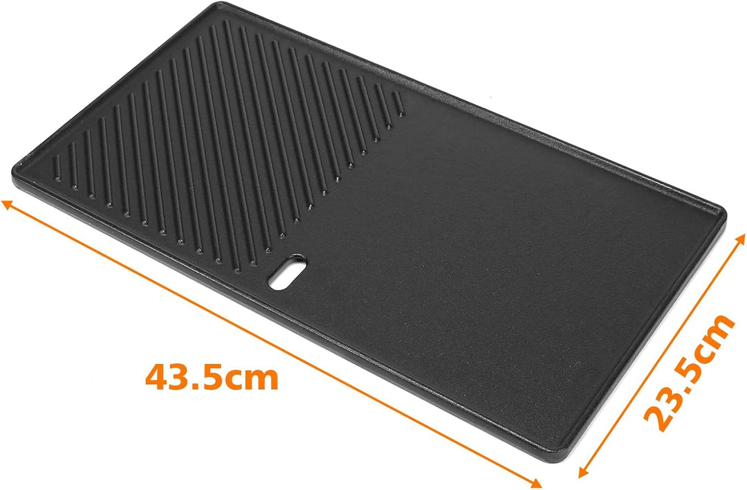Denmay 43,5cm x 23,5cm Gusseisen Grillplatte für Landmann Triton 2, Enders Kansas Pro 4, Boston Blac