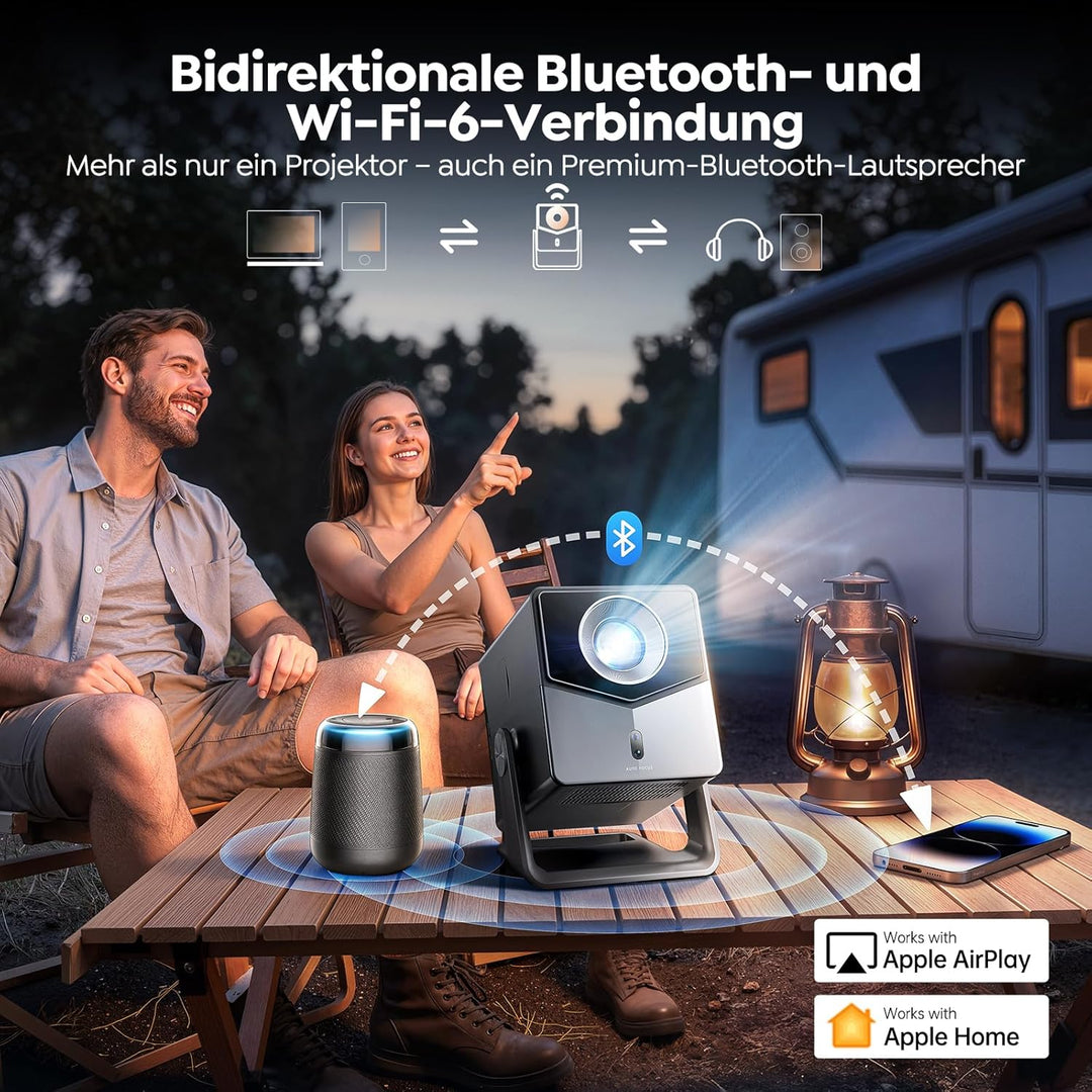 Beamer 4K [Schnellste VIDAA OS] Kompatibel mit Netflix &amp; Dolby Audio, 1400ANSI 1080P Smart Beamer He