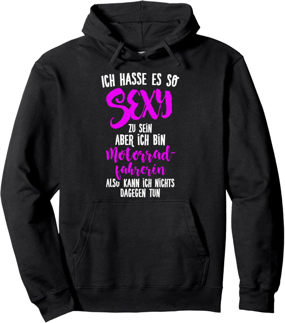 Sexy Motorradfahrerin - Biker-Girl Motorrad-Fahren Motorrad Pullover Hoodie