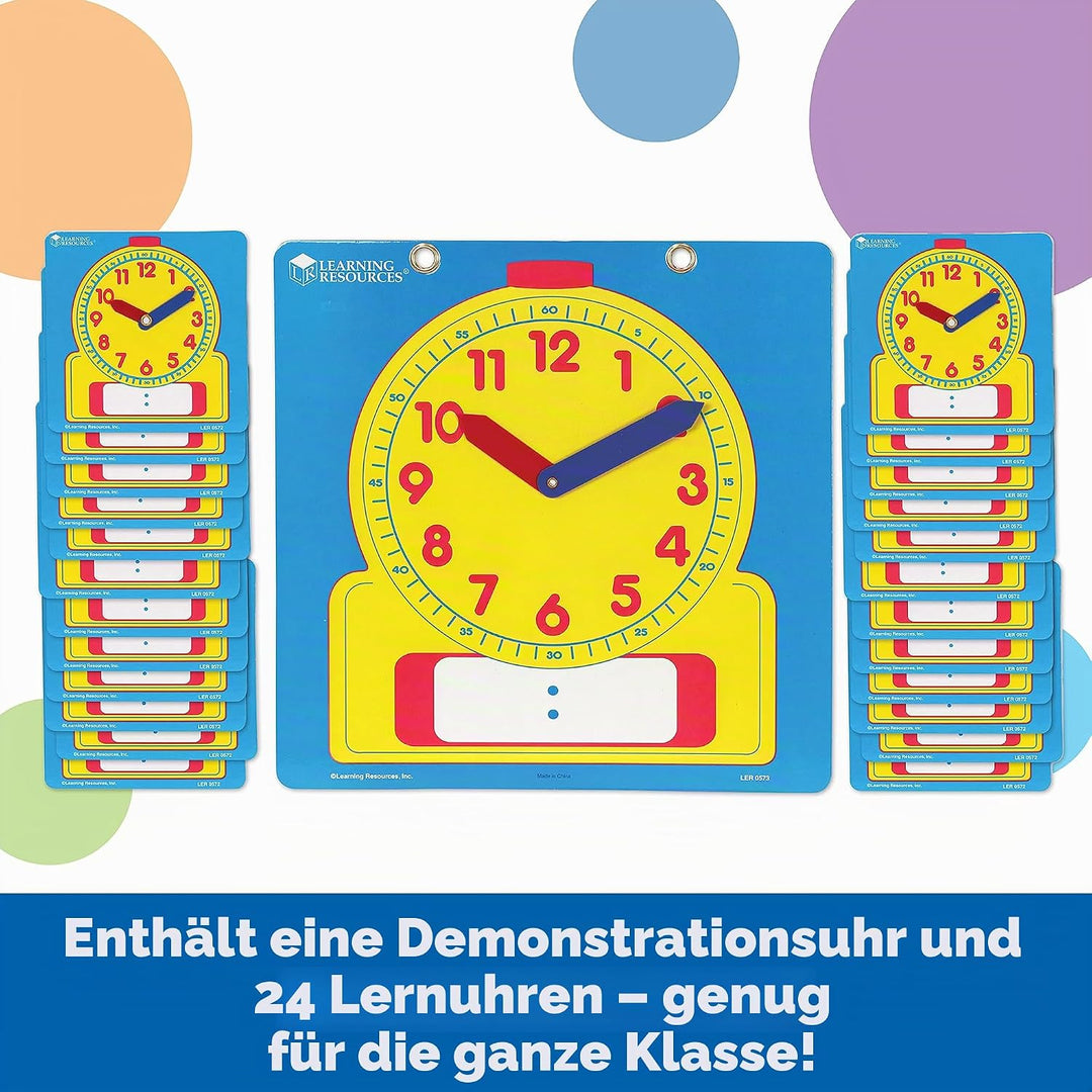 Learning Resources Set abwischbarer Uhren für das Klassenzimmer