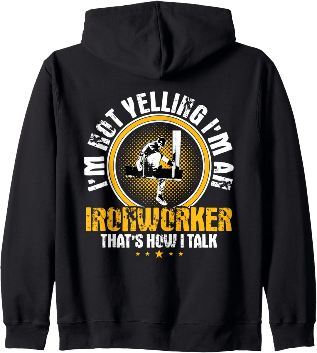 Ironworker Design auf der Rückseite der Kleidung Kapuzenjacke