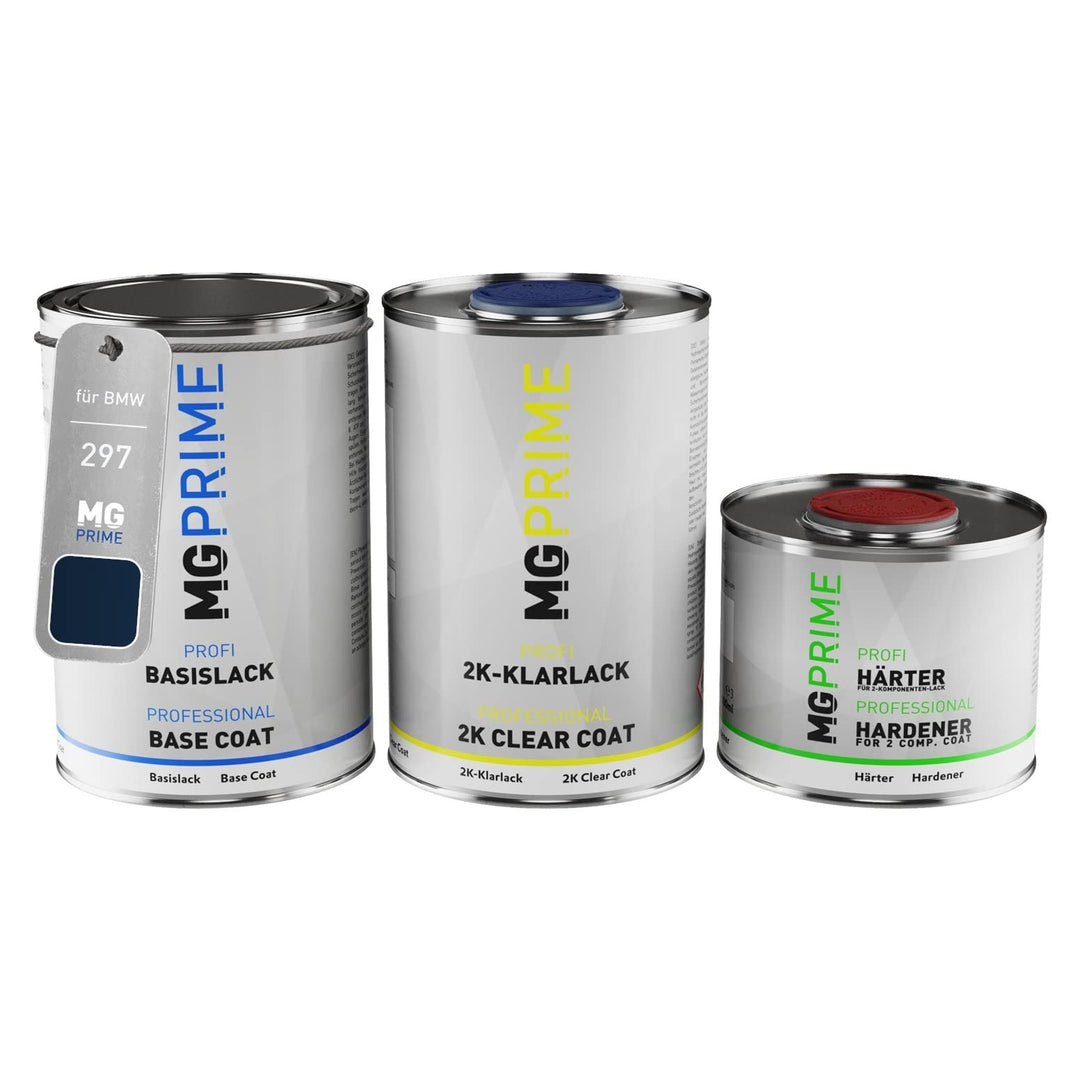 MG PRIME Autolack Dose Set für BMW 297 Montrealblau Metallic/Montreal Blue Metallic Basislack 2K Kla