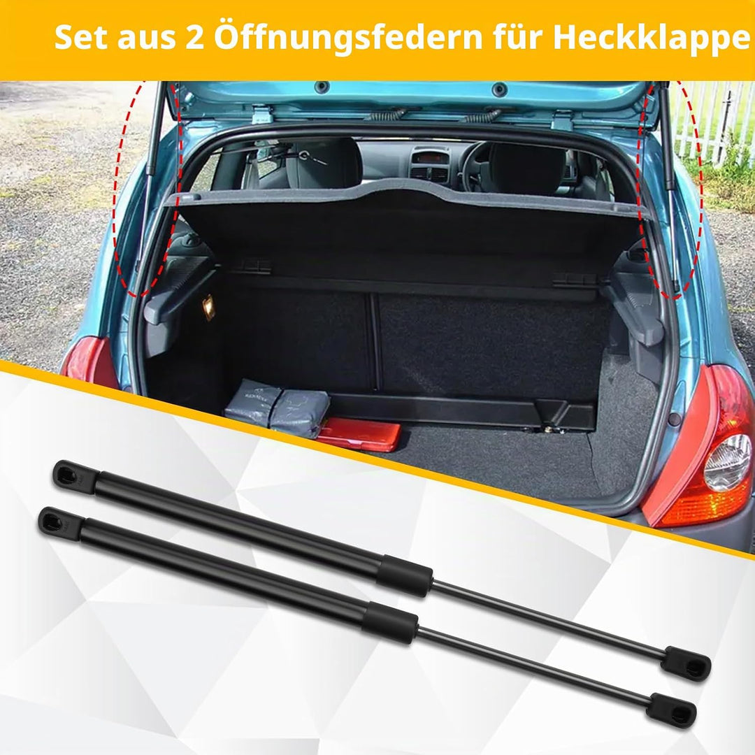 2 Stück Gasfeder Heckklappe Kompatibel mit Renault Clio 2 1999-2005, Gasdruckfeder Heckklappendämpfe