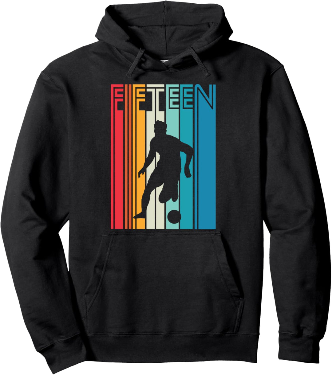15. Geburtstag Fussball Fan Fussballer 15 Jahre Junge Kinder Pullover Hoodie