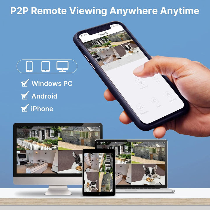 【5MP+3TB Festplatte】 Hiseeu Überwachungskamera Set Aussen WLAN mit 12&