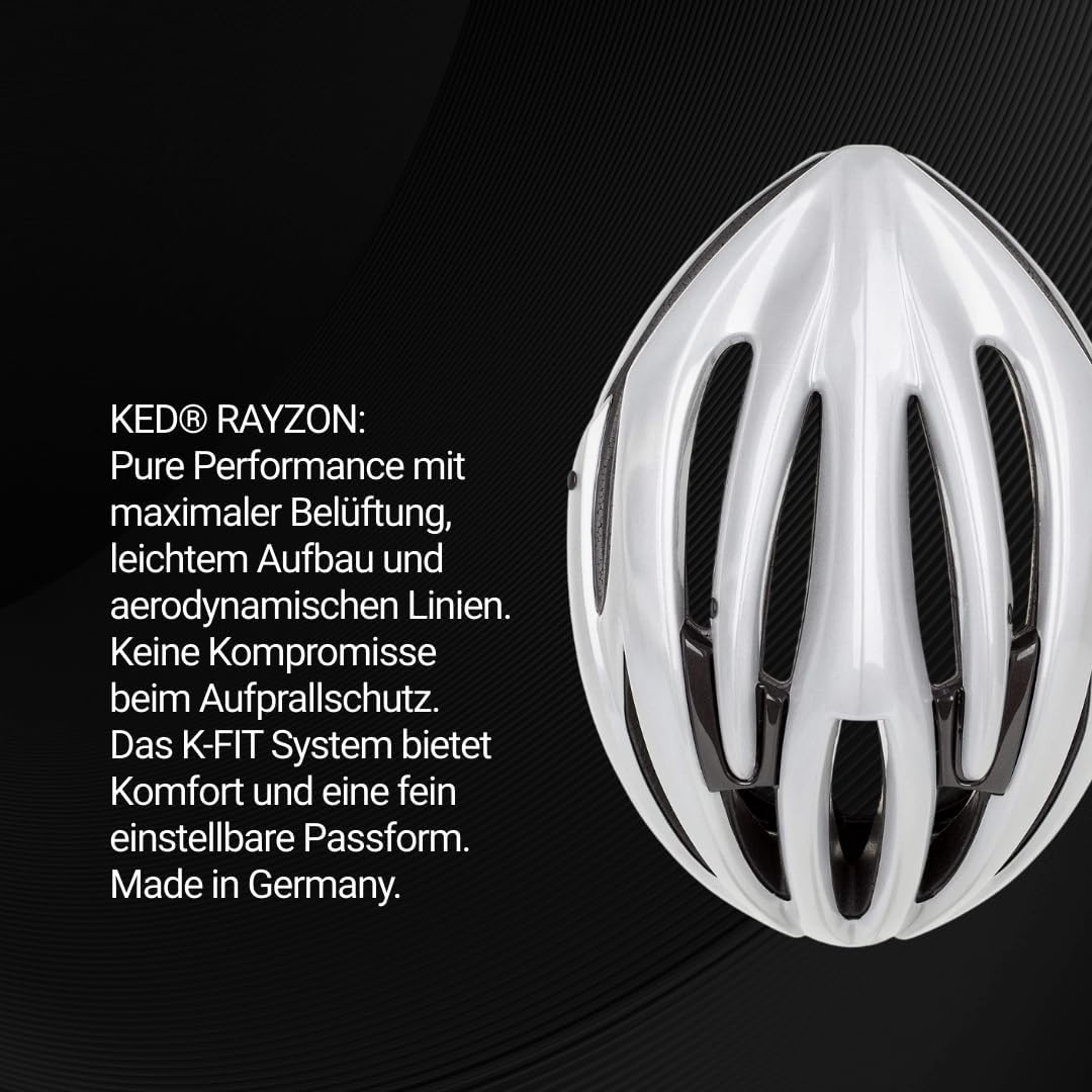 Rayzon Helm Damen Herren mit LED-Rücklicht, Made in Germany, Sportliches Design, 17 Belüftungsöffnun