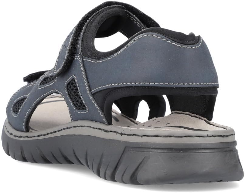 Rieker Herren Klassische Sandalen 22761, Männer Sandalen 40 EU Blau Navy Schwarz Schwarz 14, 40 EU B