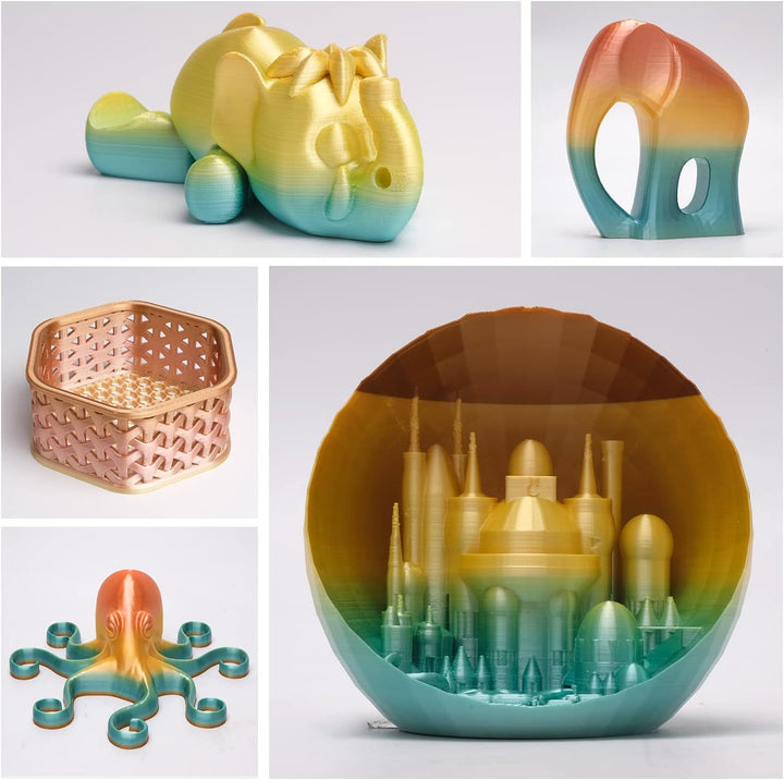 eSUN PLA Metall Regenbogen Seide Filament 1,75 mm, seidig, mehrfarbig, 3D-Drucker PLA-Filament, 1 kg