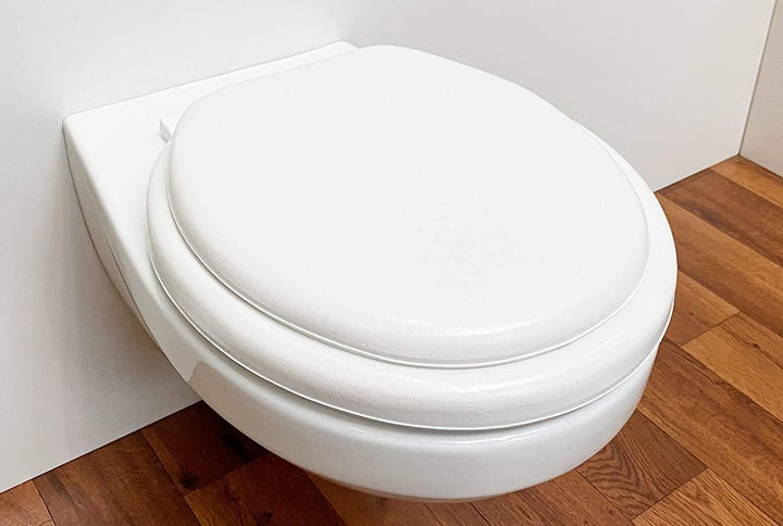 ADOB weich gepolsterter Soft WC Sitz Klobrille für bequemes Sitzen, Farbe weiss, 43012