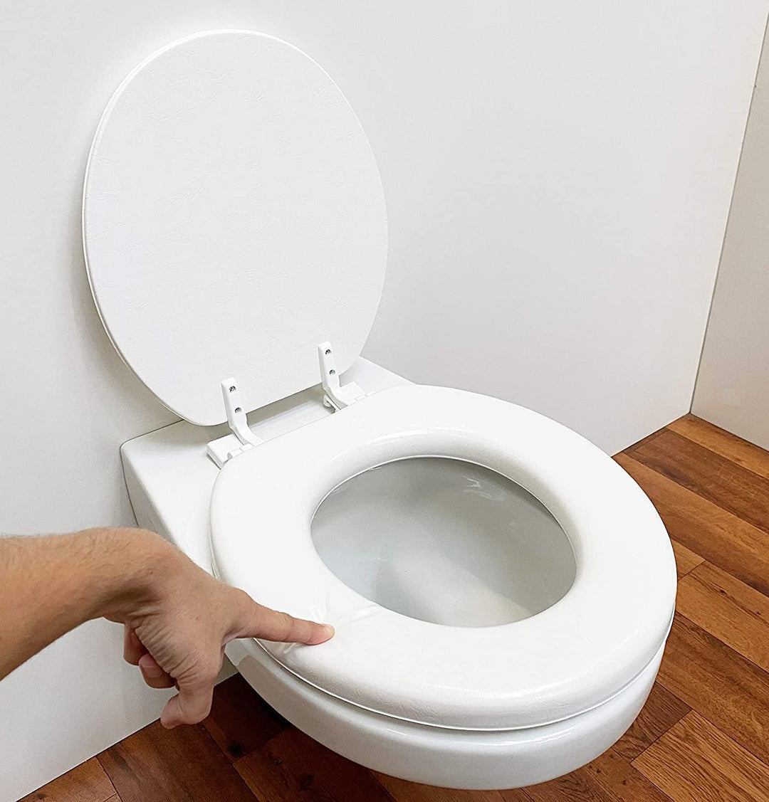 ADOB weich gepolsterter Soft WC Sitz Klobrille für bequemes Sitzen, Farbe weiss, 43012