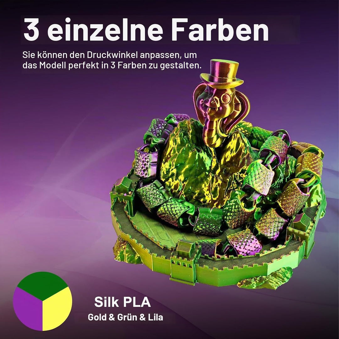 ERYONE Dreifarbiges Seiden PLA Filament 1.75mm,Seidiges Mehrfarbiges PLA-Filament für 3D-Drucker +/-