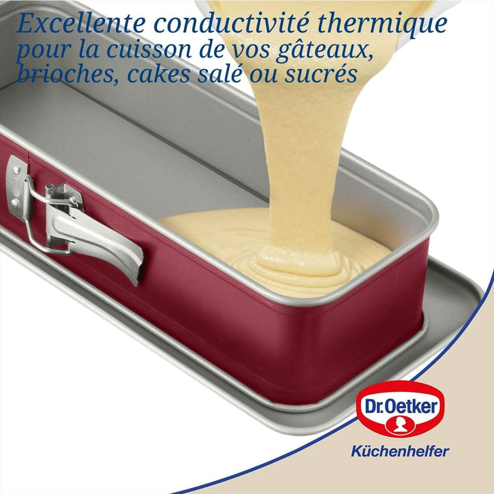Dr. Oetker 2479 Oetker Königskuchen Springform 30 x 12 cm, mit Auslaufsschutz, Kastenform, für safti