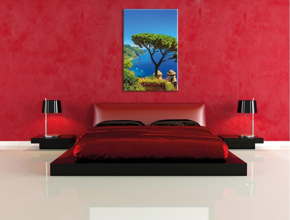Mediteranes Meer, Format: 100x70 auf Leinwand, XXL riesige Bilder fertig gerahmt mit Keilrahmen, Kun