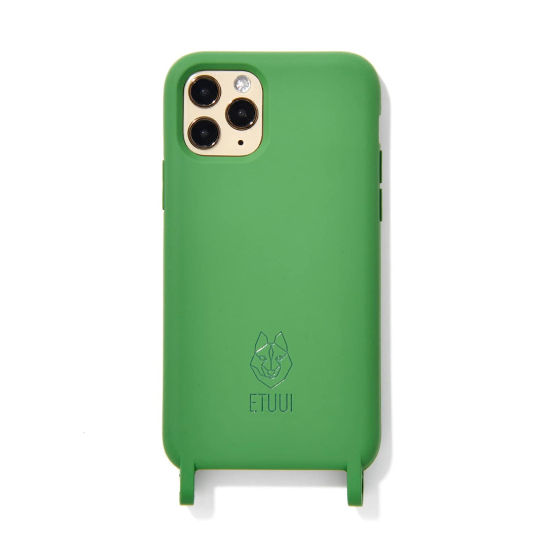 ETUUI Silk Hook Hülle Apple iPhone 13 Mini in Dunkelgrün - hochwertige Schutzhülle, Rundumschutz Han