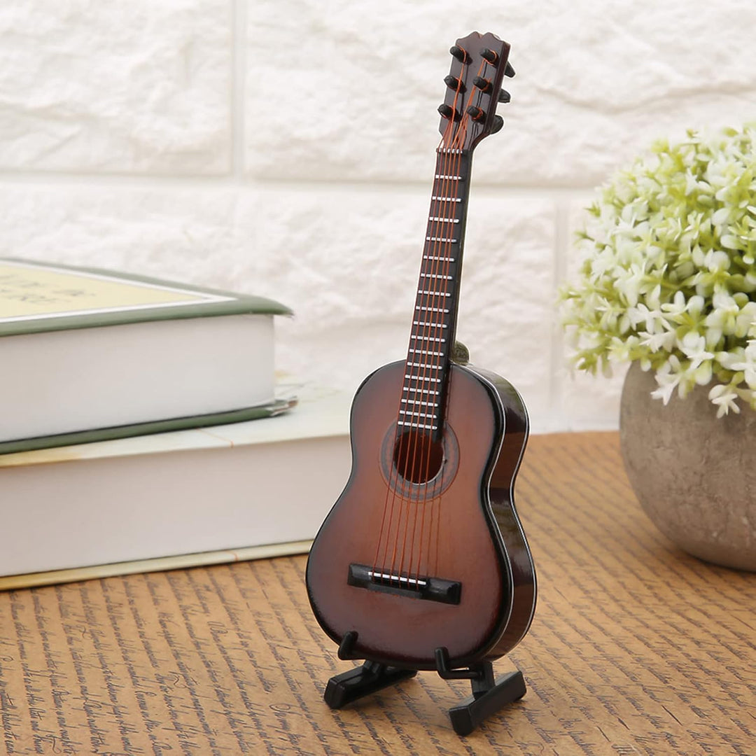 Miniatur Holz Gitarre Modell Dekor, Mini Musikalische Ornamente Handwerk Home Office Dekor mit Stand
