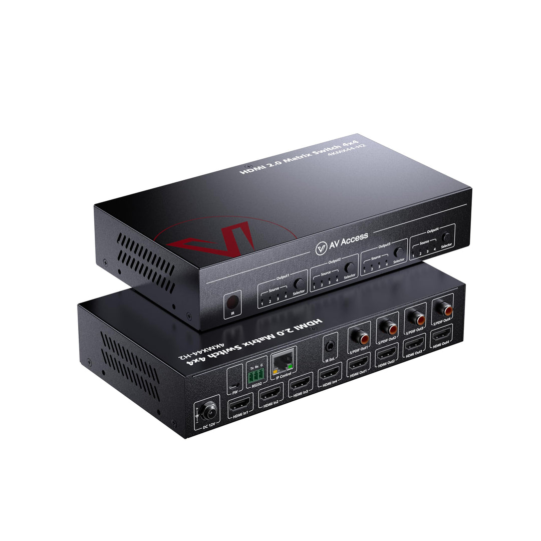 AV Access 4x4 HDMI Matrix Splitter, 4K@60Hz mit HDR Dolby Vision, Audio Extraction SPDIF 5.1CH, 4K a
