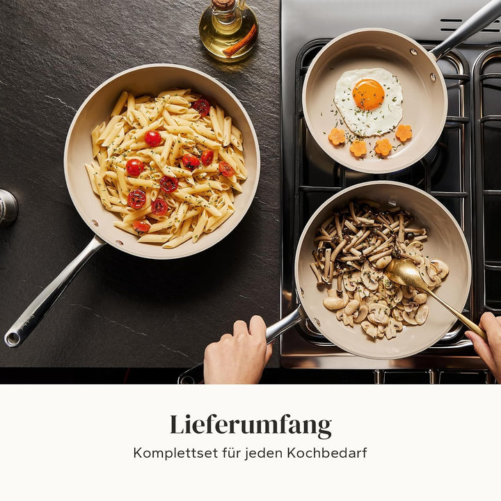 Redchef Bratpfanne 20 cm Keramik Antihaft, Pfannen 20 cm Keramik-beschichtet für alle Herdarten, PTF