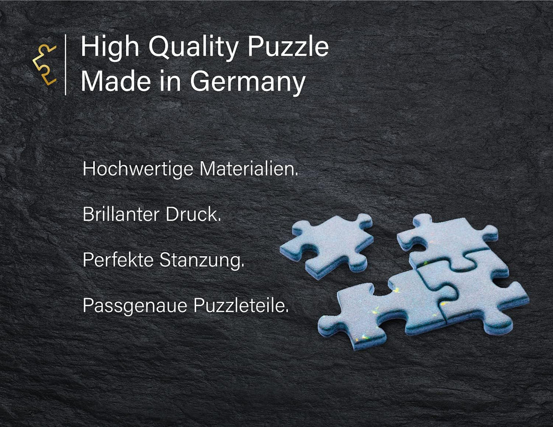 Ulmer Puzzleschmiede - Puzzle „Berg &amp; Licht“ – Klassisches 1000 Teile Puzzle – Puzzlemotiv der Polar